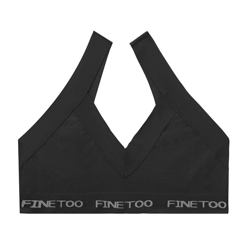FINETOO Sexy Deep V Tops Seamless Tanks M-XL Women Bralette Soft Camisoles Top Comfortable Wireless Tube Top Female Lingerie New