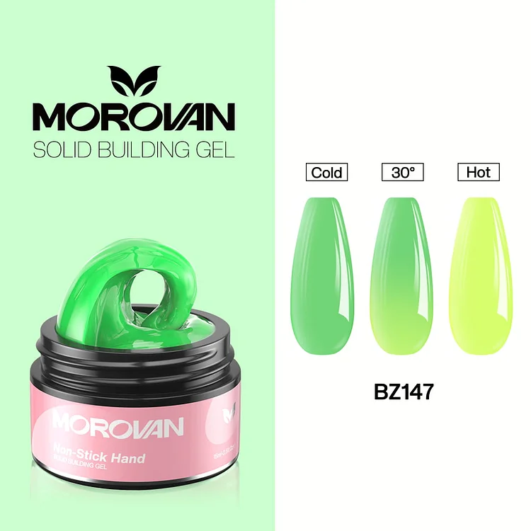 Temperature Color Changing Green-Yellow Solid Extension Nail Gel