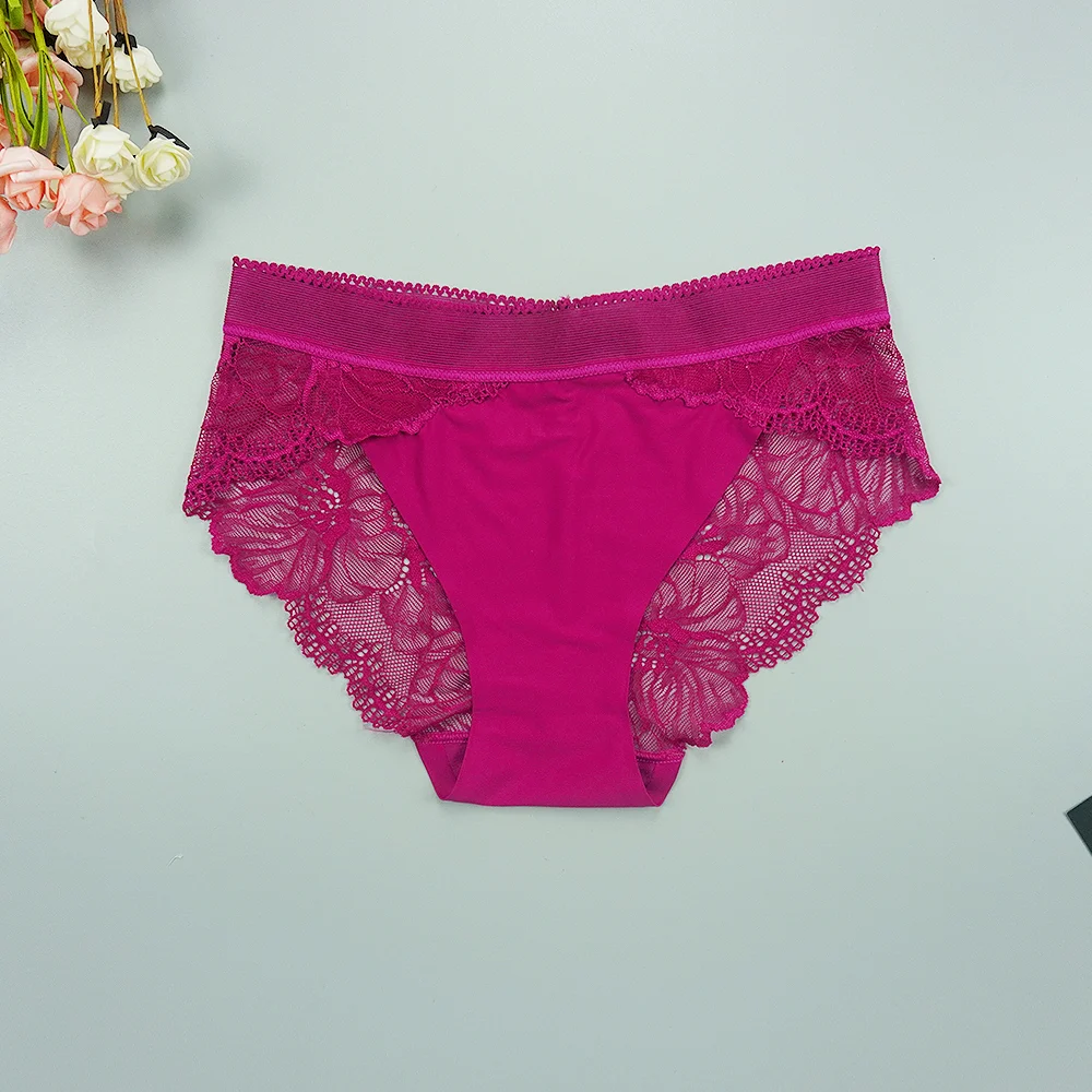 Billionm Sexy Women's Seamless Underpants Lace Female Underwear Briefs Hollow Out See Through Pants Wholesale Lots Bulk