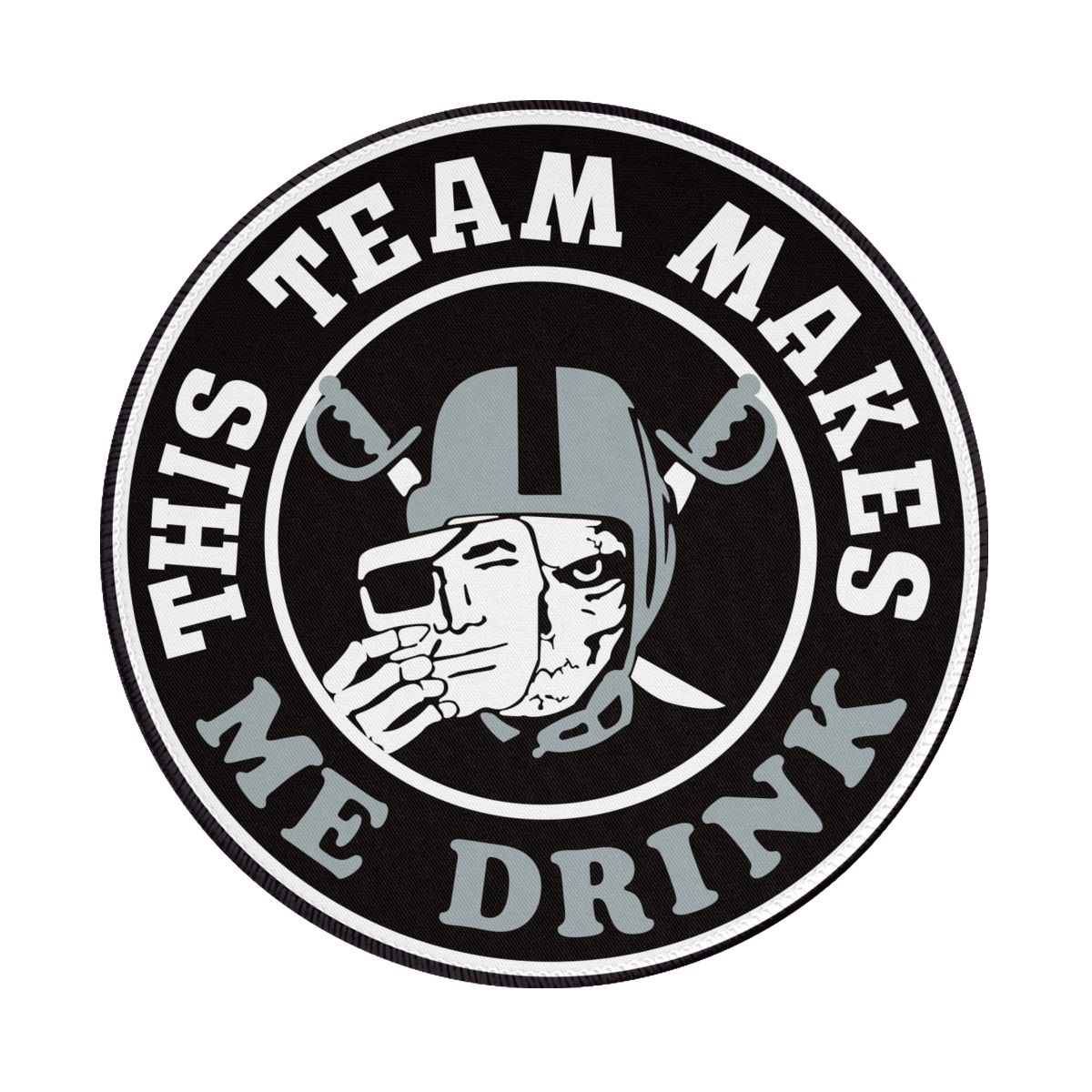 Las Vegas Raiders Makes Me Drink Waterproof Round Mouse Pad for Wireless Mouse
