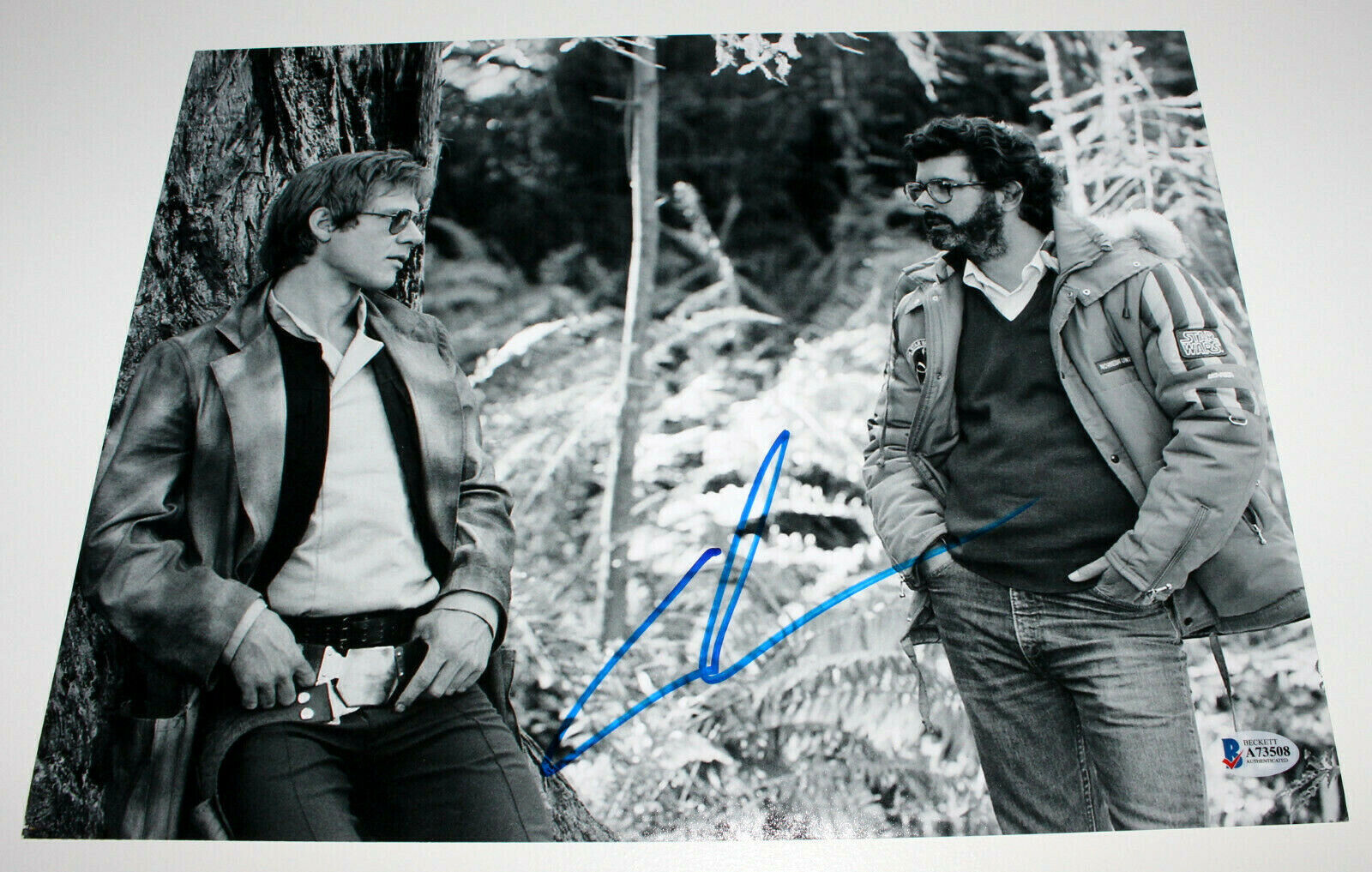 DIRECTOR GEORGE LUCAS SIGNED STAR WARS SET 11X14 Photo Poster painting BECKETT BAS HARRISON FORD