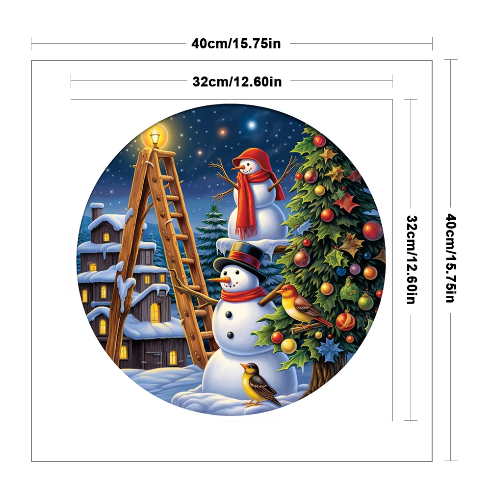 DIY Stamped Cross Stitch 11CT Full Embroidery 40*40cm - Christmas Snowman