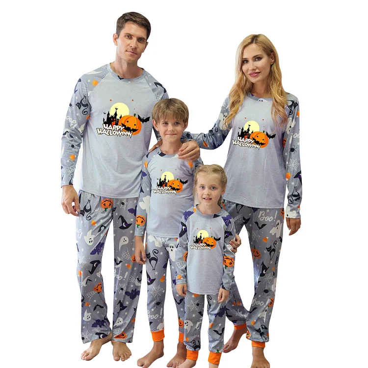 Pumpkin Happy Halloween Family Matching Halloween Pajamas Set