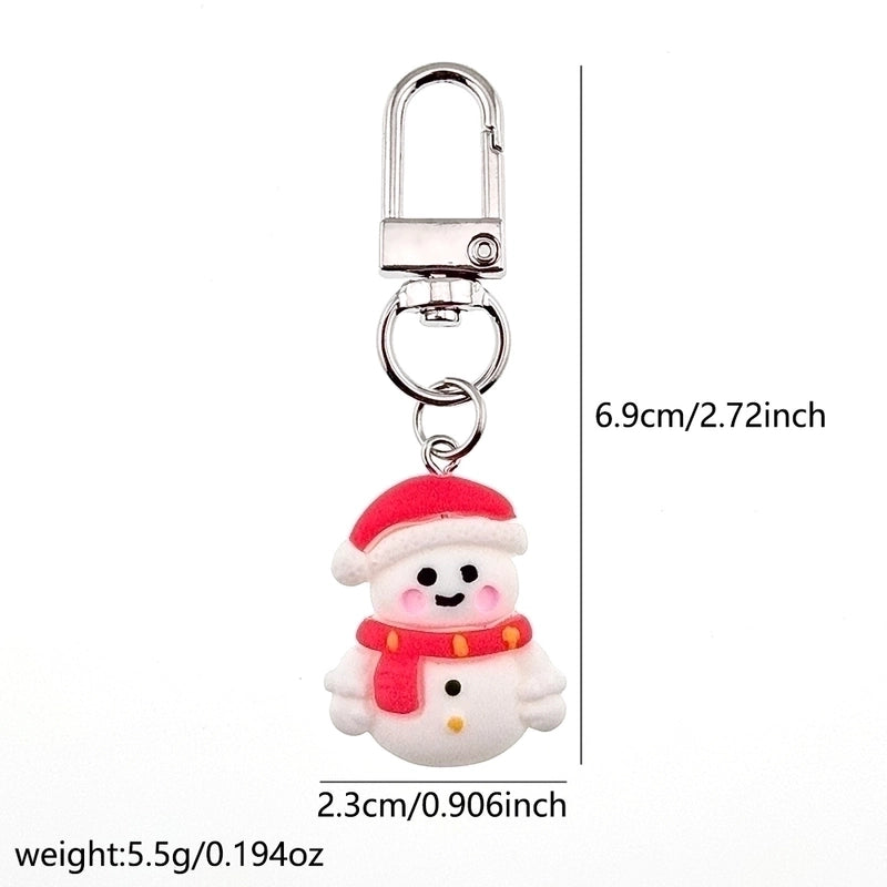 Cute Minimalist Snowman Snowflake Elk Alloy Resin Christmas Keychain