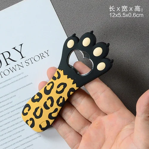 Athvotar Cute Animal Paw Wine Bottle Opener Beer Bottle Opener Cat Magnet Refrigerator Sticker Dog Fridge Magnet Beer Opener