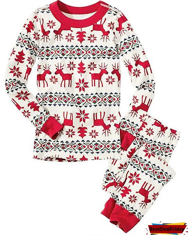 Dad's Christmas Elk Print Parent-Child Loungewear