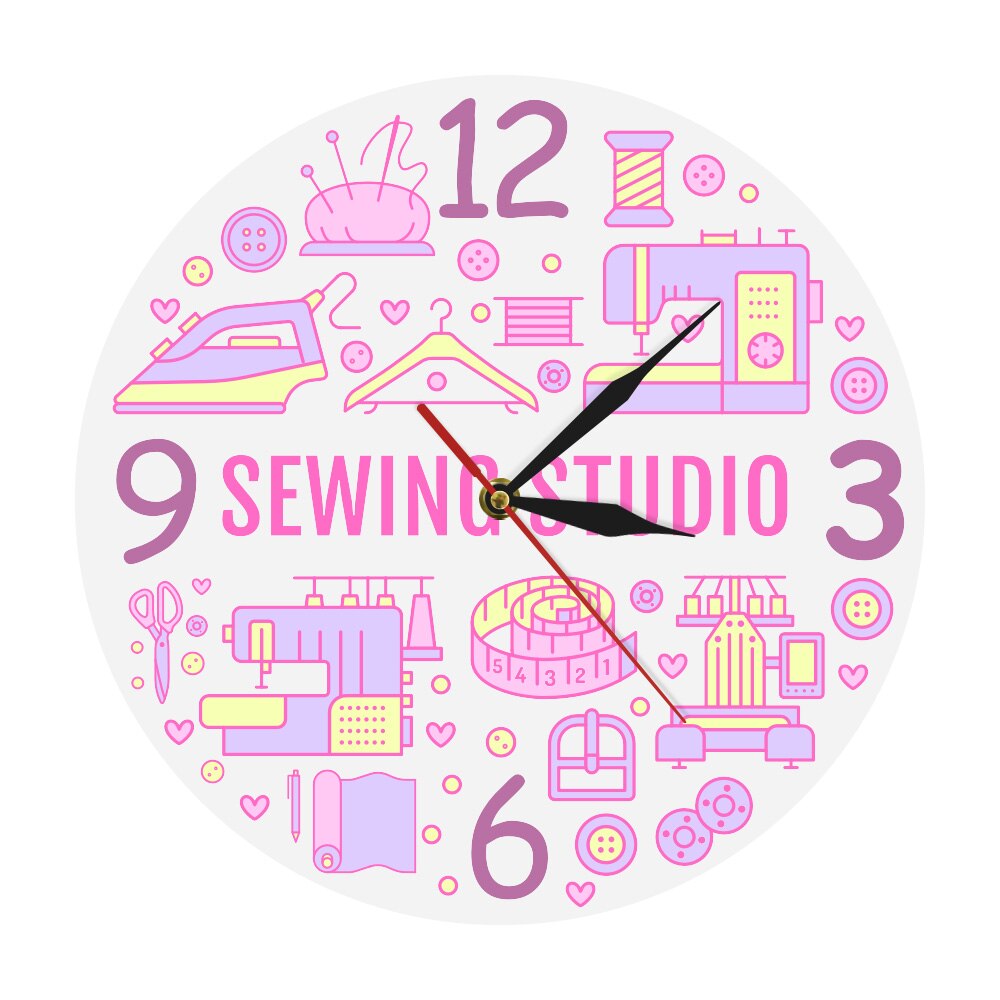 

Sewing Studio - Frameless Acrylic Wall Clock, 501 Original