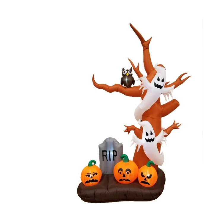 Halloween Inflatable Tree, Ghost, Pumpkin and Tombstone