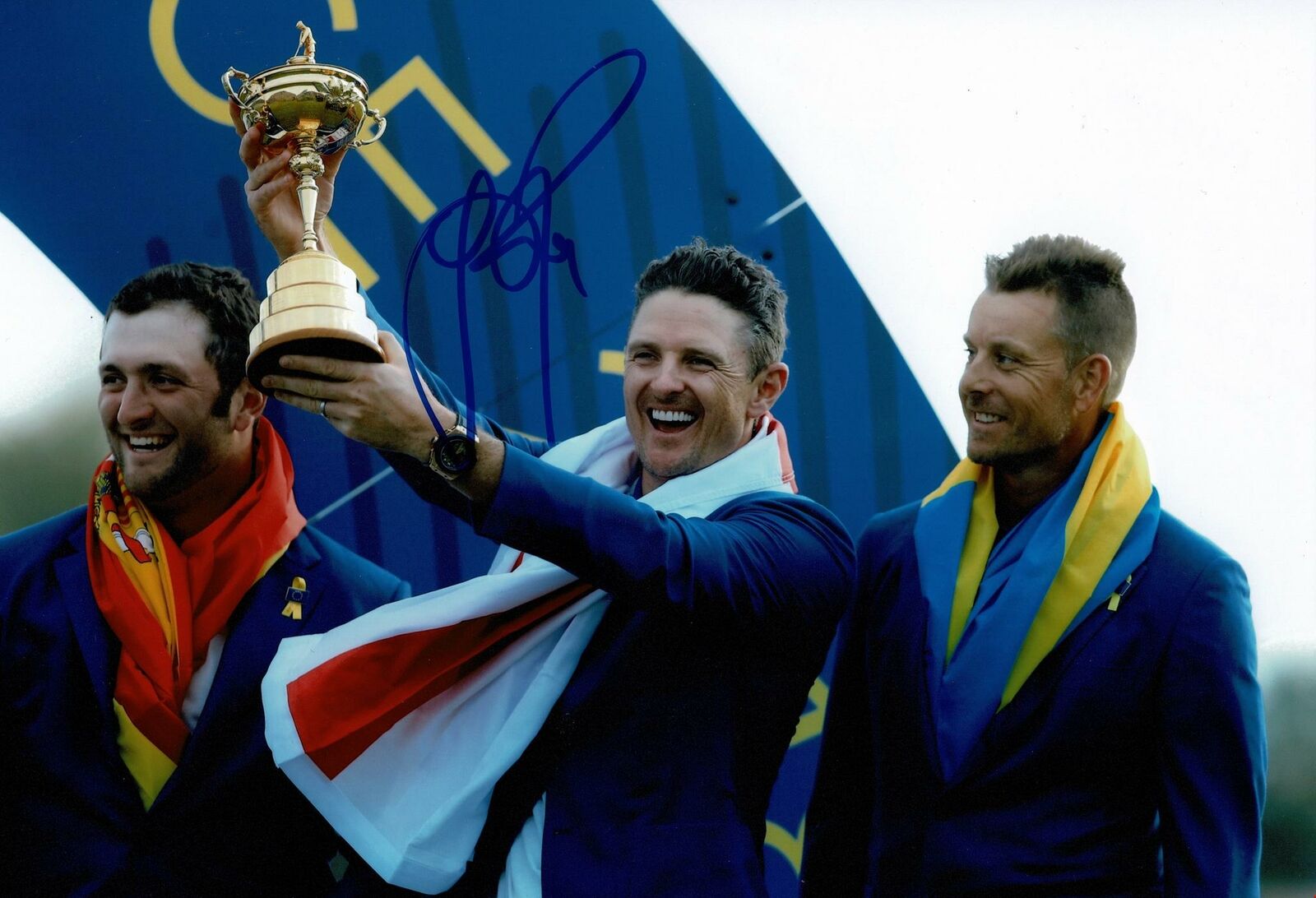 Justin Rose Signed 12X8 Photo Poster painting Ryder Cup AFTAL COA (3118)