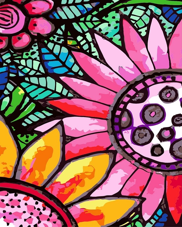 

Stained Glass Flowers – Paint By Numbers - 40*50CM, 501 Original
