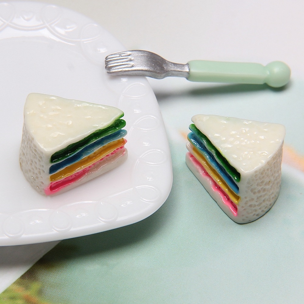 Mini Resin Cake Slice Charms Set