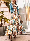 Floral-Print Underwired Bandeau Split Maxi Dress Suit