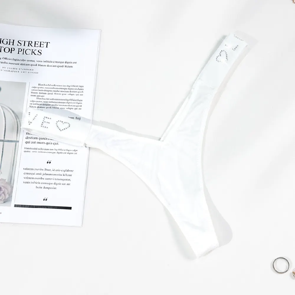 Athvotar Athvotar Water Drill English Letter Loose With Sexy Trousers T Trousers Comfortable Ice Silk Thongs Ladies Trousers