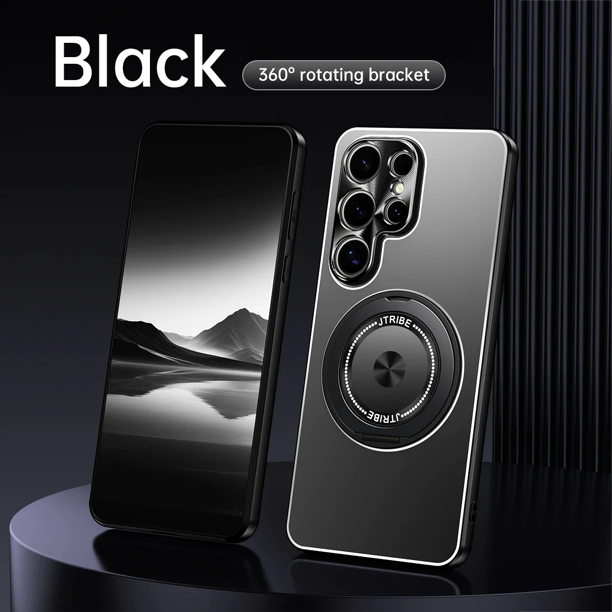For Samsung Galaxy S23 S24 S25 Ultra Phone Case Hard Matte With Ring Magnetic Protective Back Cover 