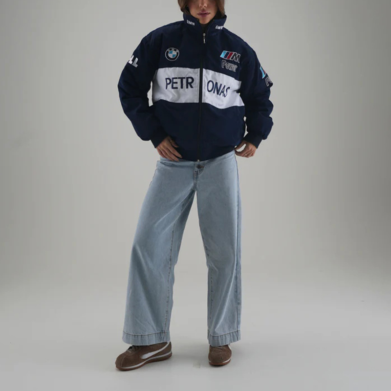 Unisex Racing Style Street Fashion Loose Racing Casual Print Jacket