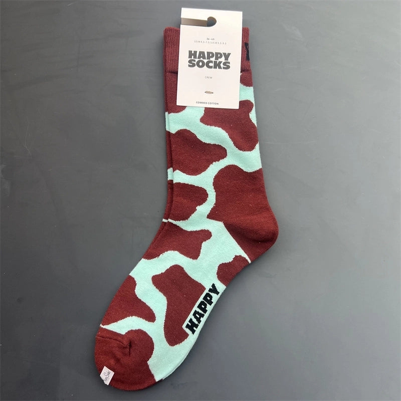 Women’s Vacation Minimalist Polka Dots Cotton Crew Socks A Pair