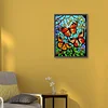 Peinture Sur Verre Papillon Compl&egrave;te Rond Diamant Peinture 30X40CM