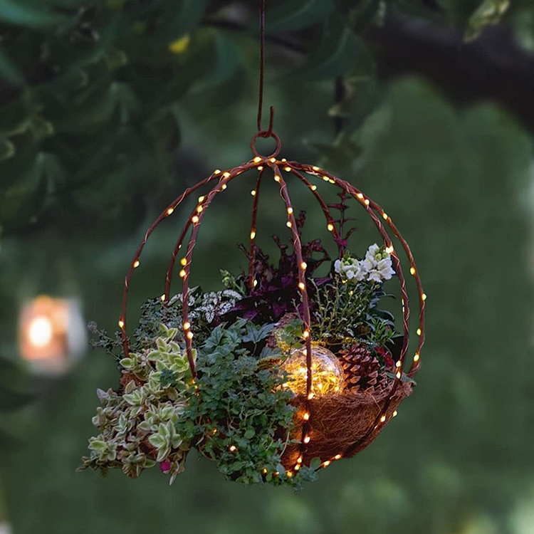 Pre-lit Artificial Christmas Hanging Basket