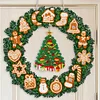 Special Shaped Diamond Painting Hanging Wreath Xmas Elk Christmas with LED Light