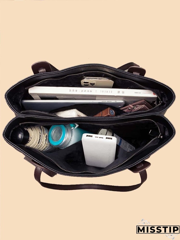 Litchi Embossed Shoulder Tote Bag