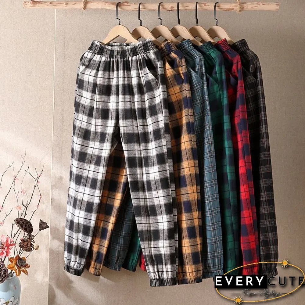 Spring Summer Womens Trousers Casual Loose Oversized Elastic Waist Pants Capris Vintage