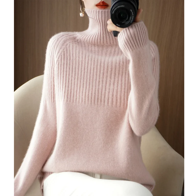 Churchf Churchf Sweater Bottom Shirt Women With Qiu Dong New Head Loose Half Draw A Rotator Sleeve Sweater Women's Jacket