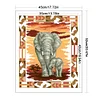 Elephants-Partial 9CT Stamped Cross Stitch Bead Embroidery 35*42cm