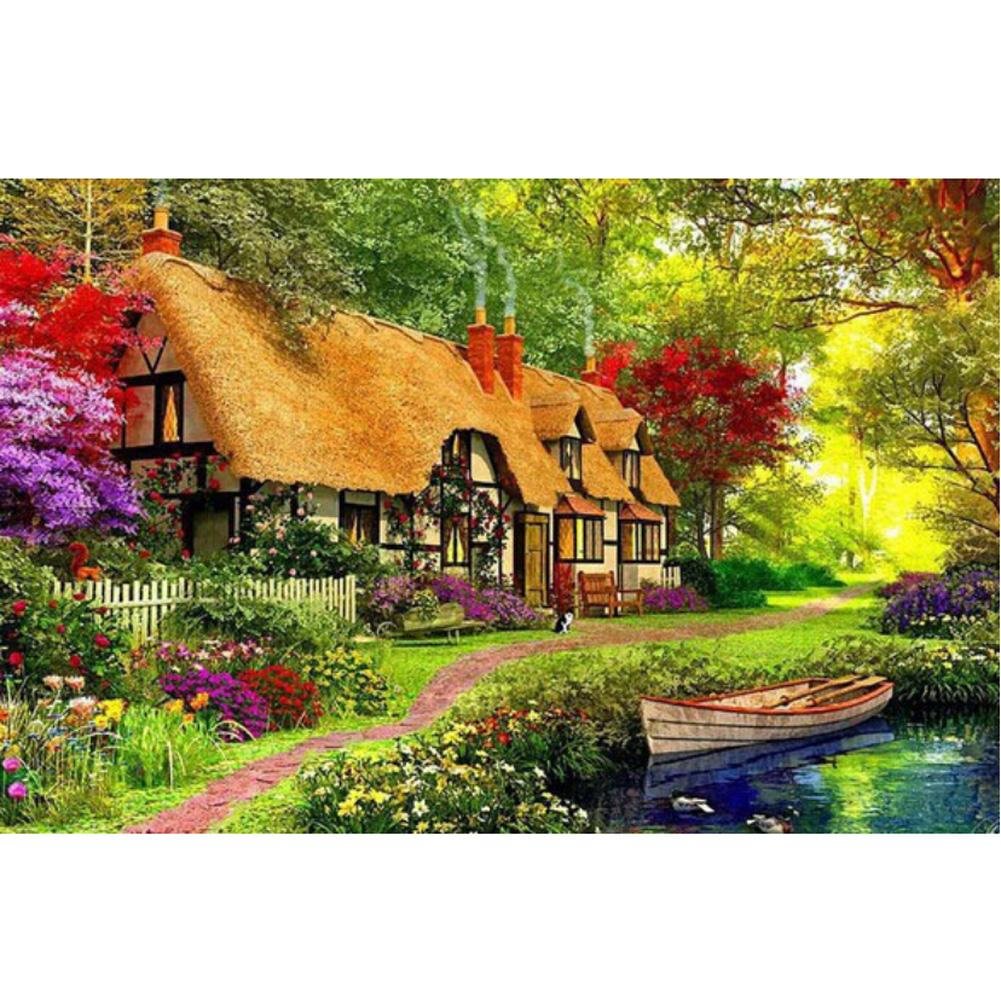 Full Round Diamond Painting Garden Bungalow (40*30cm)