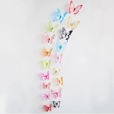 18pcs 3d wall stickers butterfly adesivo wedding wall muraux bedroom aesthetic papel Party pegatinas de pared home decor room