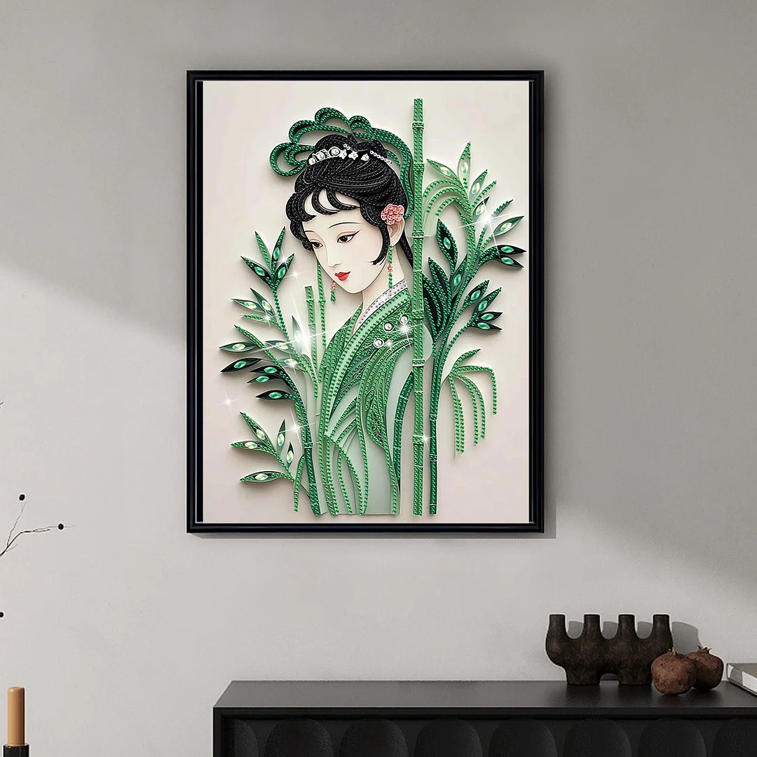 Diamond Painting - Partial Special Shaped Drill - Bamboo Beauty(Canvas|30x40cm)