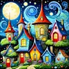 Colored Houses-14CT Stamped Cross Stitch 40*40cm/15.75*15.75in tapestrymarket