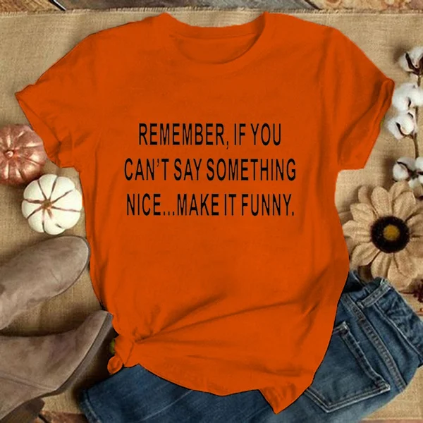 Cute "Make It Funny" Saying T-Shirts, Women Graphic Tee for Casual Wear, Funny Tee for Spring Summer and Fall