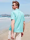 Casual Hawaiian Coconut Guitar Stitching Men's Large Shirt