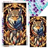 (Grande Taille) Attrape-r&ecirc;ves loup-pleine peinture diamant rond-40*70cm