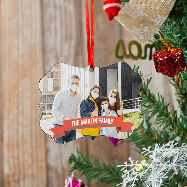 Personalized 2021 Christmas Photo Ornament Double sided Home Decor