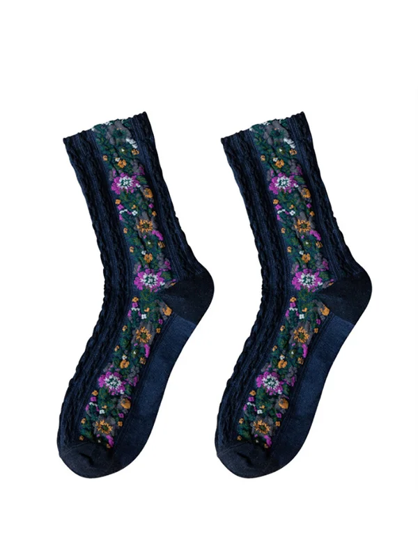 Women's vintage palace ethnic floral socks