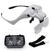 Head Mounted Hands Free Magnifying Glass USB Charging LED Interchangeable Lenses