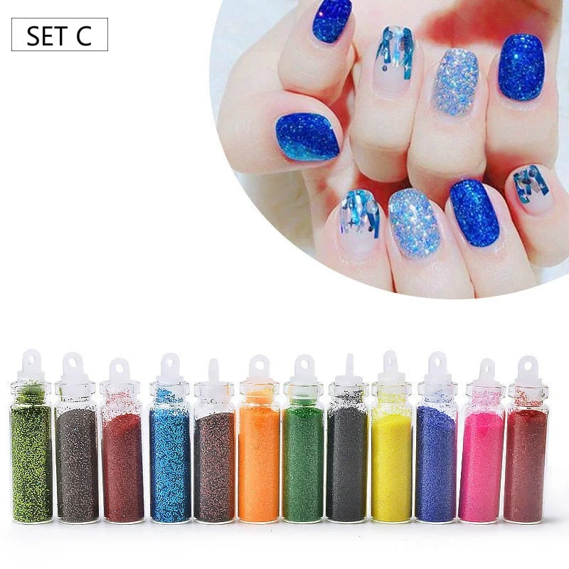 12Colors 3d Hollow Acrylic Flakes Shiny Nail Glitter Ultra-thin Nail Sequin Set For DIY Nails Decorations