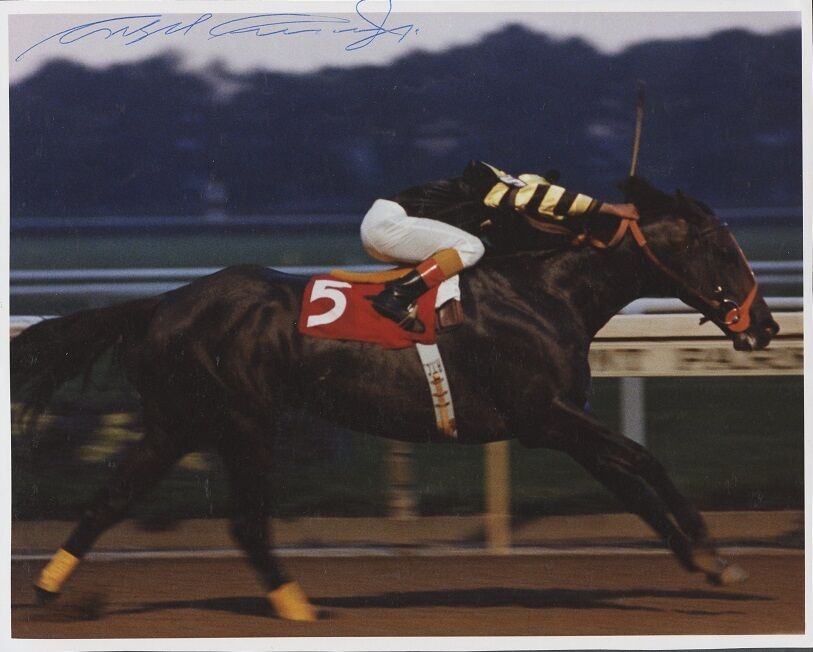 Champion Jockey ANGEL CORDERO, JR. Signed Photo Poster painting