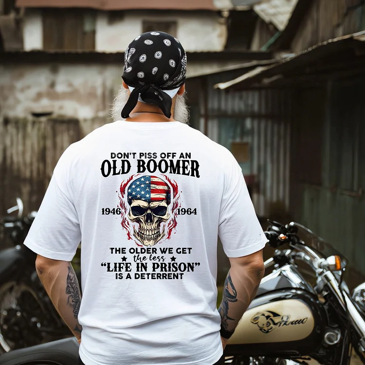  Don't Piss Off An Boomer Tee,  Boomer Custom Year Of Birth T shirt, Cotton Tee Shirt