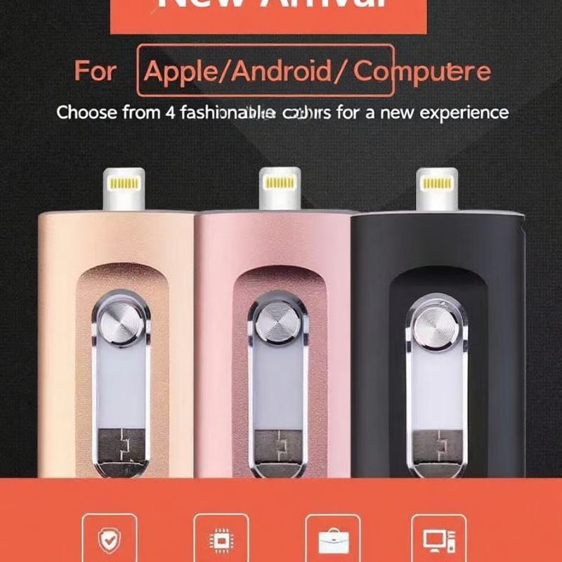 Unique Gift 3 in 1 Flash Drive, Portable High Speed USB 3.0 Memory Storage, OTG Flash Pen Drive with Free Type-C Adapter for Android Phones/PC and More Devices