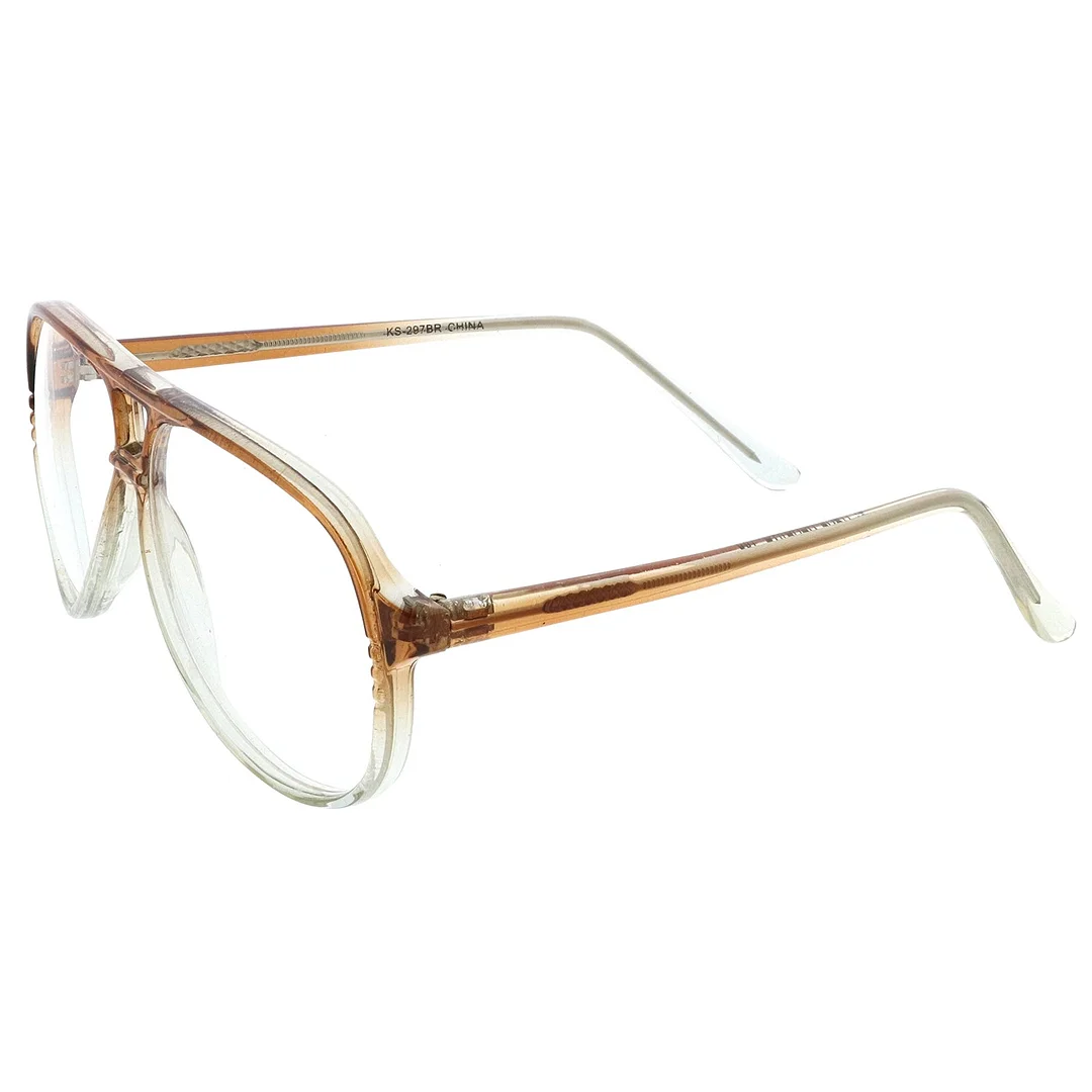 Retro Transparent Flat Top Teardrop Clear Lens Aviator Eyeglasses 56mm