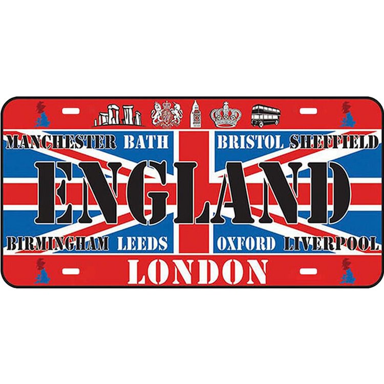 England - Car License Tin Signs/Wooden Signs - Calligraphy Series - 6*12inches