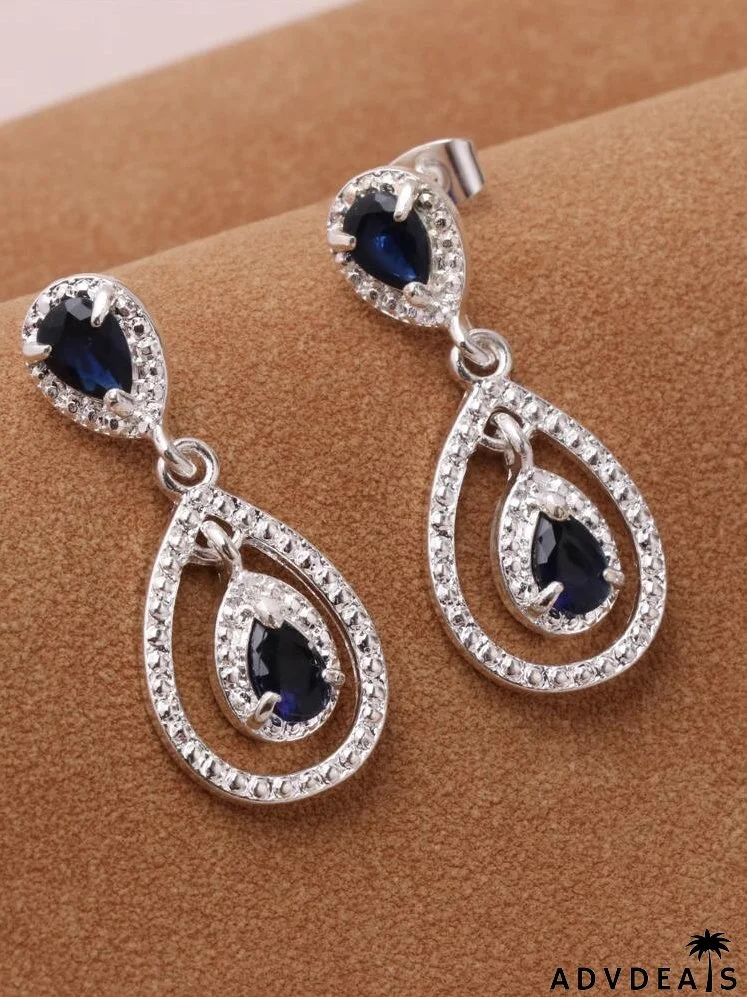 Rhinestone Water Drop Earrings