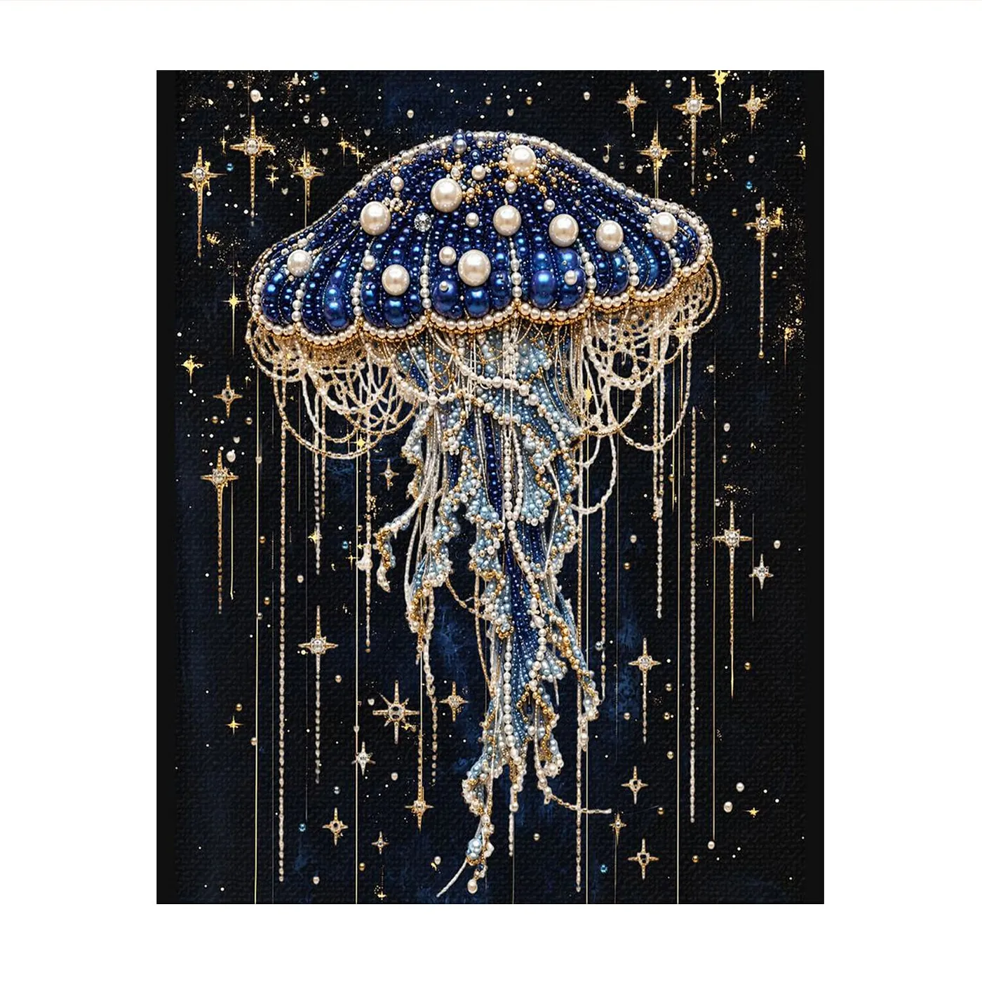 Golden Stars Jellyfish - Pearls Painting