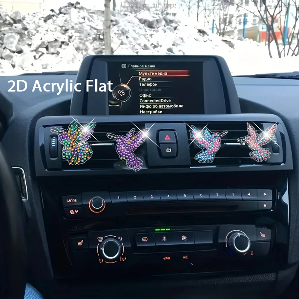 4pc Hummingbird DIY Diamond Painting Car Air Vent Clip Air Freshener for Adult