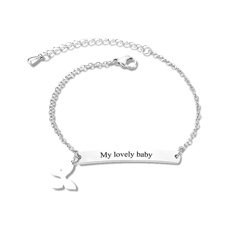 Custom 1 Name Bracelet Personalized Butterfly Bracelet Love Gifts For Her