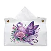 Bo&icirc;te en papier &agrave; peinture en forme de papillon rose Purple Heart Rose pour adultes pour d&eacute;butants, grand porte-papier en forme de diamant pour salon, chambre de chambre d&eacute;coration de table