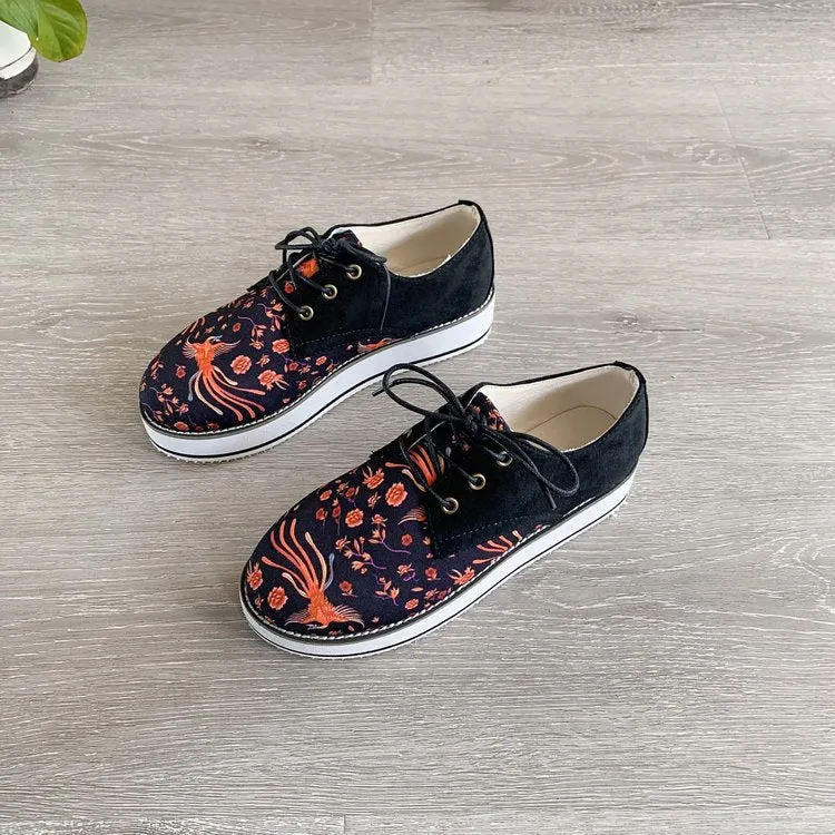 Women Flats Shoes 2021 Fashion Print Flat Shoes Women Comfort Casual Shoes Ladies Plus Size Platform Shoes Zapatos De Mujer