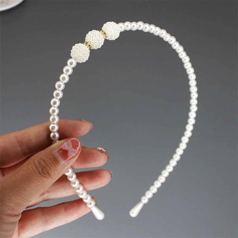 New Pearl Headband Women Korean Internet Celebrity Headband Hair Clip Women’s Simple Elegant Pressed Hair Clip Headwear